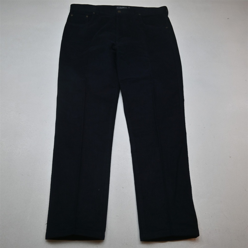Joseph Turner 36x32 Navy Blue Brushed Cotton Straight 5 Pocket Mens‎ Pants